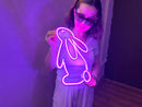 Rabbit 2 Neon Metal Sign
