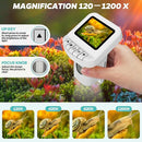 Rechargeable Digital Microscope for Kids 1200X - 2'' LCD Screen STEM Toy with 32G SD Card for Photo/Video, Portable Pocket Microscope for Boys Girls Ages 6,7,8-12, Science Kit Gift Birthday Christmas by TinyTreasures Baby Boutique