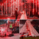 Vivideal 33ft Red Christmas String Lights Outdoor, 100 LED 8 Modes Clear Wire, Connectable Waterproof Plug-in Pink Christmas Tree Decor for Bedroom Indoor Outdoor by GreenHaven Gardens