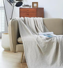 100% Cotton Muslin Throw Blanket for Bed, Couch, Small, Decorative, Soft, Pre-Washed, Breathable and Lightweight Gauze Blanket with Fringes, Suitable for All Seasons, Linen Grey, 50"x60" by CozyNest Decor