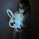 Rabbit 3 Neon Metal Sign