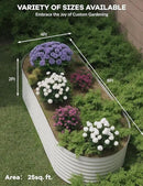 8x4x2ft Raised Garden Bed,Galvanized Raised Planter Boxes Outdoor with Easy Assembly, Large Garden Bed for Vegetables, Fruits, Flower,Raised Garden Bed,Beige by GreenHaven Gardens