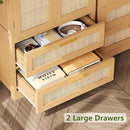 50.4" H Bathroom Storage Cabinet, Modern Floor Cabinet with Adjustable Shelf, Small Pantry with 2 Doors & Drawers, Storage Cabinet for Bathroom, Living Room, Kitchen, Natural KES007MCWG by CozyNest Decor