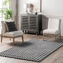 nuLOOM Jeni Checkered 2x3 Machine Washable Accent Rug for Living Room Bedroom Dining Room Entryway Kitchen, Dark Grey by CozyNest Decor