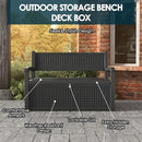 70 Gallon Storage Bench Deck Box for Patio Furniture with Armrest Bench Outdoor Storage by CozyNest Decor