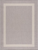 CAMILSON Outdoor Rug 8x10,Modern Outside Rugs for Patios Porches Waterproof Durable Washable Non-Shedding, Easy-to-Clean Indoor Outdoor Area Carpet (8 x 10, Bordered - Gray/White) by GreenHaven Gardens