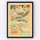 Vintage Map of the Quest of the Goodly Knights, 1927