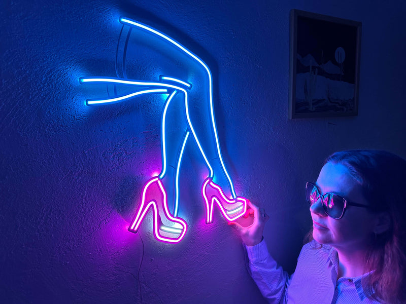 Lacy Neon Metal Sign