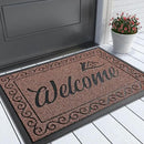 Yimobra Welcome Front Door Mat, Heavy Duty Easy Clean Doormat Indoor Outdoor, Waterproof Quick Dry Floor Mat for Home, Garage, Hign Traffic Areas, Non Slip, Low Profile, 29.5X17 Inches, Maroon by CozyNest Decor