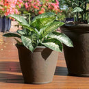 Sunnydaze 15.25-Inch Anjelica Large Plastic Pot for Plants - Outdoor Polyresin Round Planter with Drillable Drainage Holes - Rust by CozyNest Decor