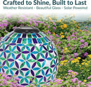 Sunnydaze Cool Blooms 10" Mosaic Glass Garden Gazing Globe with LED Solar Light - Set of 2 by CozyNest Decor