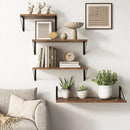10 Inch Deep Floating Shelves, Floating Shelf 16 Inch Long, 16"W x 10"D Wall Shelves Set of 2, Deep Shelf for Books, Wide Floating Shelves for Bahtoom, Living Room, Kitchen, Rustic Brown by CozyNest Decor