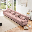 Modular Sectional Sofa Cloud Couch 4-Seater Deep Seat Sofa Couch, Oversized Couch Bed Sectional Couch with Round Bolster Armrests 6 Pillows, Modern Sofa Chair Comfy Couch(Pink) by CozyNest Decor