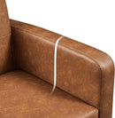 Yaheetech Mid-Century Accent Chairs, PU Leather Modern Upholstered Living Room Chair, Cozy Armchair Button Tufted Back and Wood Legs for Bedroom/Office/Cafe, Retro Brown 2 PCS by CozyNest Decor