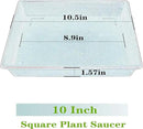 Square Plant Saucer 10 Inch 5 Pack, Plant Stand Flower Pot No Holes, Gray Plant Trays for Pots Heavy Duty Plastic Plant Saucers for Indoors Outdoors Plant Lover Gardening Gifts by GreenHaven Gardens