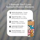 Nomadix Festival Blanket - Perfect for Picnics, Camping, & Lawn Seating - Plush Top & Water Resistant Base - Made with Post Consumer Recycled Materials - Hula Multi - 60x70 by TinyTreasures Baby Boutique