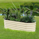 Raised Garden Bed 5x2x1.4 Ft Planter Box Outdoor with Rubber Edge Zinc-Aluminum-Magnesium Stainless Steel Durable Metal Garden Beds Kit for Vegetables, Flowers, Herbs and Succulents, Ivory by GreenHaven Gardens