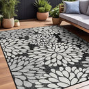 Beverly Rug Outdoor Rug 10x14 Modern Exotic Tropical Leaf Area Rugs for Indoor and Outdoor Patio Deck Porch Garden Water Resistant Washable Outside Carpet (10 x 14 Dark Gray) by CozyNest Decor