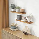 30" Floating Shelves, Live Edge Solid Elm Wood Floating Shelf, Wall Mounted Display Shelves with Heavy-Duty Bracket for Books, Rustic Wooden Shelf for Kitchen, Bathroom, Natural Color, Set of 2 by CozyNest Decor