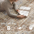 5'x7' Area Rug - Vintage Persian Medallion Design Low-Pile Faux Wool Rug, Non-Slip Backing, Machine Washable, for Living Room, Dining Room, Bedroom (Brick Red) by CozyNest Decor