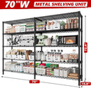 REIBII 70"W Storage Shelves Load 1600LBS, Metal Shelving 5-tier Wire Shelving Unit Metal Shelves for Storage Adjustable Garage Shelving for Pantry Kitchen Garage Commercial school 70"W*15.8"D*72.4"H by GreenHaven Gardens
