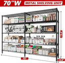 REIBII 70"W Storage Shelves Load 1600LBS, Metal Shelving 5-tier Wire Shelving Unit Metal Shelves for Storage Adjustable Garage Shelving for Pantry Kitchen Garage Commercial school 70"W*15.8"D*72.4"H by CozyNest Decor