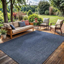 Washable Indoor Outdoor Rug 6x9 Weather Resistant Area Rugs Modern Solid for Porch Deck Balcony Backyard Patio Outside Carpet (6 X 9 Azure Blue) by CozyNest Decor