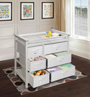Badger Basket Modern Baby Changing Table - Diaper Station Organizer with 6 Storage Drawers, Reversible Baskets, Safety Rails - Baby Nursery Furniture with Changing Pad and Belt - White by TinyTreasures Baby Boutique