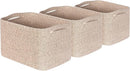 MINTWOOD Design 3-Pack Decorative Woven Storage Baskets for Shelves, Cube Bin Box for Organizing Books, Shoes, Dog Toys, Pantry Closet and Living Room Organizer, Oatmeal Brown by TinyTreasures Baby Boutique