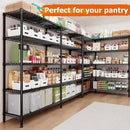 REIBII 1600LBS Storage Shelves Metal Shelving 5 Tier Wire Shelving Unit, 69.8" W Pantry Shelves Kitchen Shelves Adjustable Wire Shelf for Garage Storage Shelves, 69.8" Wx15.8 Dx72.4 H, Black by CozyNest Decor