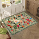 Door Mat Indoor Entrance 2x3 Rug Machine Washable Boho Floral Small Area Rug Non-Slip Low Pile Throw Rugs for Entryway, Kitchen, Front Door Indoor Entrance, Entry, Kids Room (Green) by CozyNest Decor