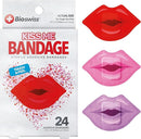BioSwiss Bandages, Lips Shaped Self Adhesive Bandage, Latex Free Sterile Wound Care, Fun First Aid Kit Supplies for Kids, 24 Count by TinyTreasures Baby Boutique
