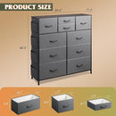 WLIVE Dresser for Bedroom with 10 Drawers, Fabric Dresser Chest of Drawers with Side Pockets and Hooks, Sturdy Metal Frame, Drawers Organizer Unit for Room, Hallway, Dark Gray by TinyTreasures Baby Boutique