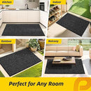 JSEI Dirt Trapper Door Mat 24"x36" Non-Slip Washable Entrance Mat, Dog Doormats, Absorbent & Fade-Resistant Floor Mats, Low Profile Welcome Mats for Entryway, Front Door, and Inside Entrance, Black by CozyNest Decor