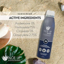 ALOE UP Sport Continuous Spray Sunscreen SPF 50 - Broad Spectrum UVA/UVB Sunscreen Protector for Face and Body - With Aloe Vera Gel - Fast Absorbing Sheer Formula - Reef Safe - Fragrance-Free - 6 Oz by TinyTreasures Baby Boutique