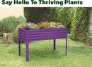 Galvanized Raised Garden Beds Outdoor with Legs // 48×24×31in Elevated Planter Box for Vegetables, Flowers (Purple) // Large Metal Garden Bed for Backyard Patio Gardening by GreenHaven Gardens