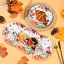 AllReal Fall Pumpkins Paper Plates Rustic Pumpkin Leaves Disposable Party Plate 7" Thanksgiving Autumn Dessert Plate for Birthday Baby Shower Party Supplies Table Decor (48) by CozyNest Decor