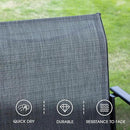 VICLLAX Patio Dining Set for 6, Outdoor Furniture Set Includes 47.2" Round Patio Table and 6 Patio Sling Chairs, Grey Tabletop and Grey Fabric by GreenHaven Gardens