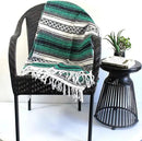 Del Mex Classic Mexican Blanket, Large Authentic Woven Falsa Throw (70"x50"), Artisan Southwest Décor for Beach, Yoga, Outdoors (Teal) by CozyNest Decor