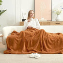 Amélie Home Luxury Striped Faux Fur Throw Blanket for Couch, Embossed Split Fur Cozy Fuzzy Fluffy Luxurious Soft Plush Sofa Chair Bed Gift Blankets for Women Men Wife Friend, 60"x80", Brown by CozyNest Decor