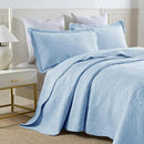 MarCielo 3-Piece 100% Cotton Oversized Bedspread Lightweight Quilt Coverlet Embroidery Farmhouse Bedding Set (Tf Light Blue, Oversized King (118"x106")) by CozyNest Decor