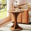 Tribesigns Round End Table for Living Room, Wood Side Table Set of 2, Mid-Century Bedside Nightstand for Bedroom, Accent Table, Easy Assembly, Vintage Brown by CozyNest Decor