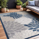 Beverly Rug Outdoor Rug 9x12 Large Modern Floral Tropical Area Rugs for Indoor and Outdoor Patio Easy to Clean Non Shedding Living Room Porch Garden Washable Outside Carpet (9 x 12 Blue) by CozyNest Decor