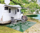 GENIMO Outdoor Rug 6' x 9' Waterproof for Patios Clearance, Reversible Plastic Straw Camping Carpet, Large Area Rugs Mats for RV, Picnic, Backyard, Deck, Balcony, Porch, Beach, Green&Grey