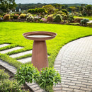 Sunnydaze Gleeful Garden Metal Bird Bath for Outdoors - Large Decorative Iron Birdbath - 23-Inch - Matte Canyon Clay by GreenHaven Gardens