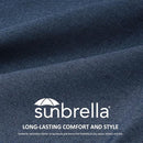 Sunbrella Round Corner Seat Cushions, 17" x 16" x 2", Set of 4, Indoor Outdoor Water Repellent Universal Chair Pads with Ties for Patio Furniture, Garden Dining Chairs, Specrtum Indigo by GreenHaven Gardens