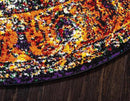 Unique Loom Rosso Collection Vintage, Traditional, Bohemian, Geometric, Border, Distressed, Southwestern Area Rug, 8 ft x 8 ft, Orange/Black by CozyNest Decor