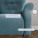 BELLEZE Modern Accent Chair, High Back Armchair, Upholstered Wingback Side Chair, Padded Single Sofa with Wooden Legs for Living Room, Bedroom - Baby Blue by CozyNest Decor