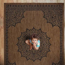 CAMILSON Outdoor Rug, 10x14 Medallion Nut Brown Black Modern Area Rugs for Large Indoor and Outdoor Patios, Kitchen and Hallway Mats, Washable Porch Deck Outside Carpet (Nut Brown Black, 10 x 14) by GreenHaven Gardens