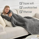 Maetoow Tighter Version Chenille Chunky Knit Blanket Throw （40×50 Inch）, Handmade Warm & Cozy Blanket Couch, Bed, Home Decor, Soft Fleece Banket, Boho Thick Blankets and Giant Yarn Throws，Dark Grey by CozyNest Decor